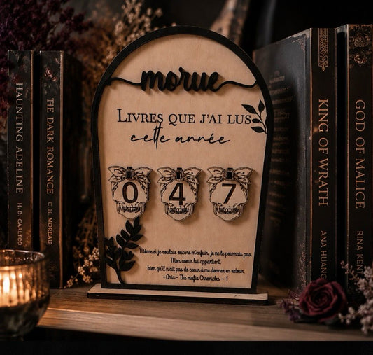 Compteur de Livres Dark Romance – Tête de Mort