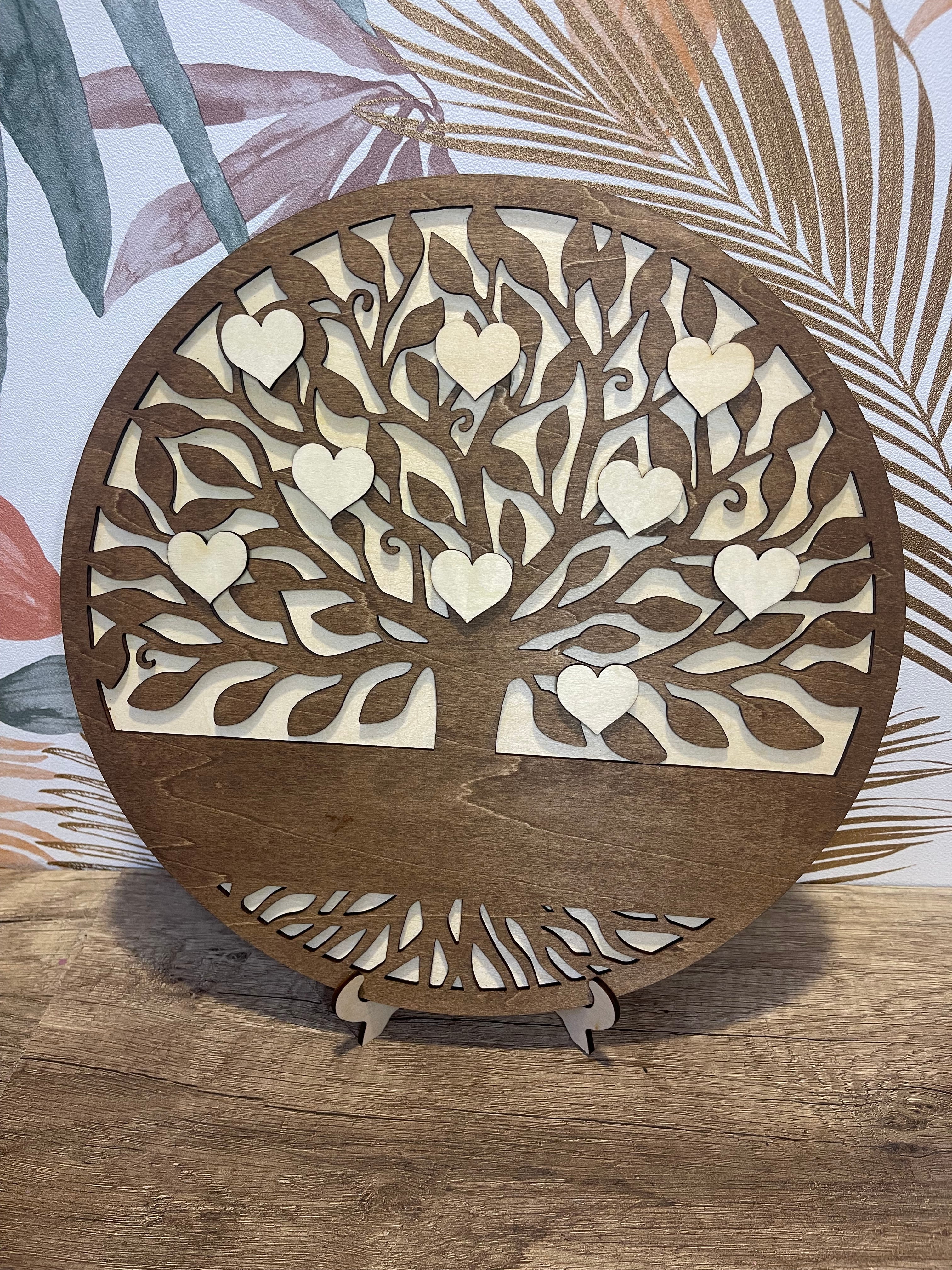 Arbre de Vie Généalogique Personnalisé en Bois – 29 cm | Grand Format