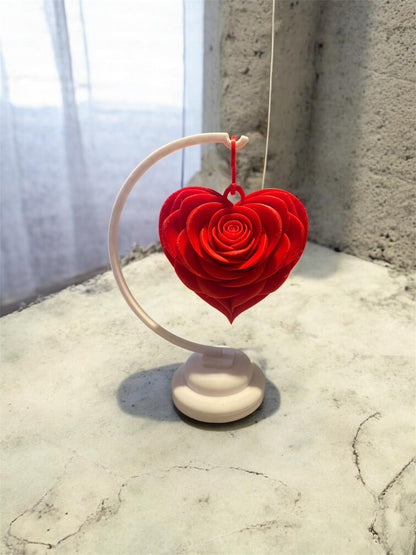 🖤 Produit : Cœur fleuri suspendu – Impression 3D
