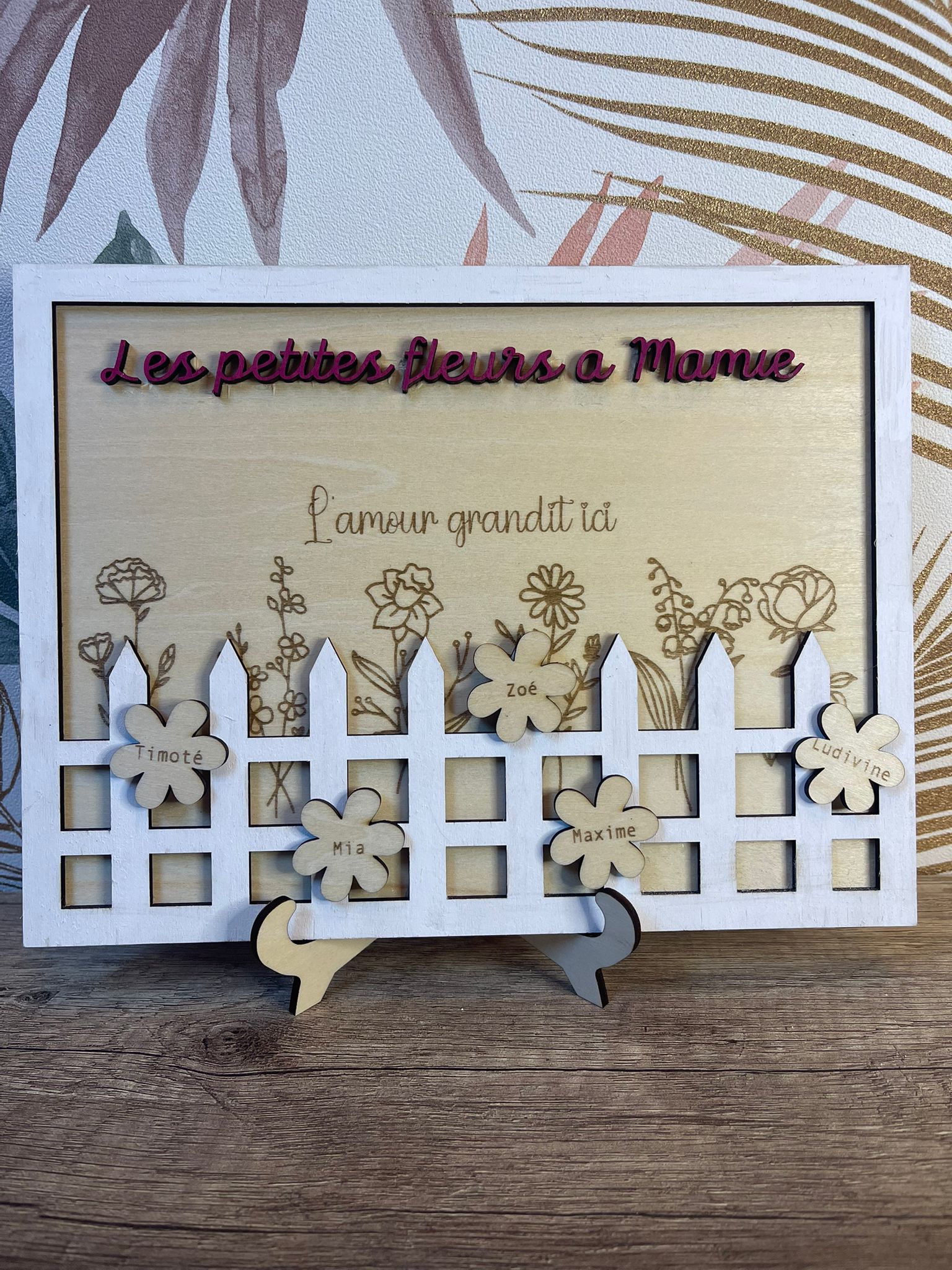 Les Petites Fleurs – Cadre Personnalisé avec les Prénoms des Enfants
