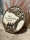 Cadre Bois Arbre de Vie – Papa – Citation & Prénoms Personnalisables