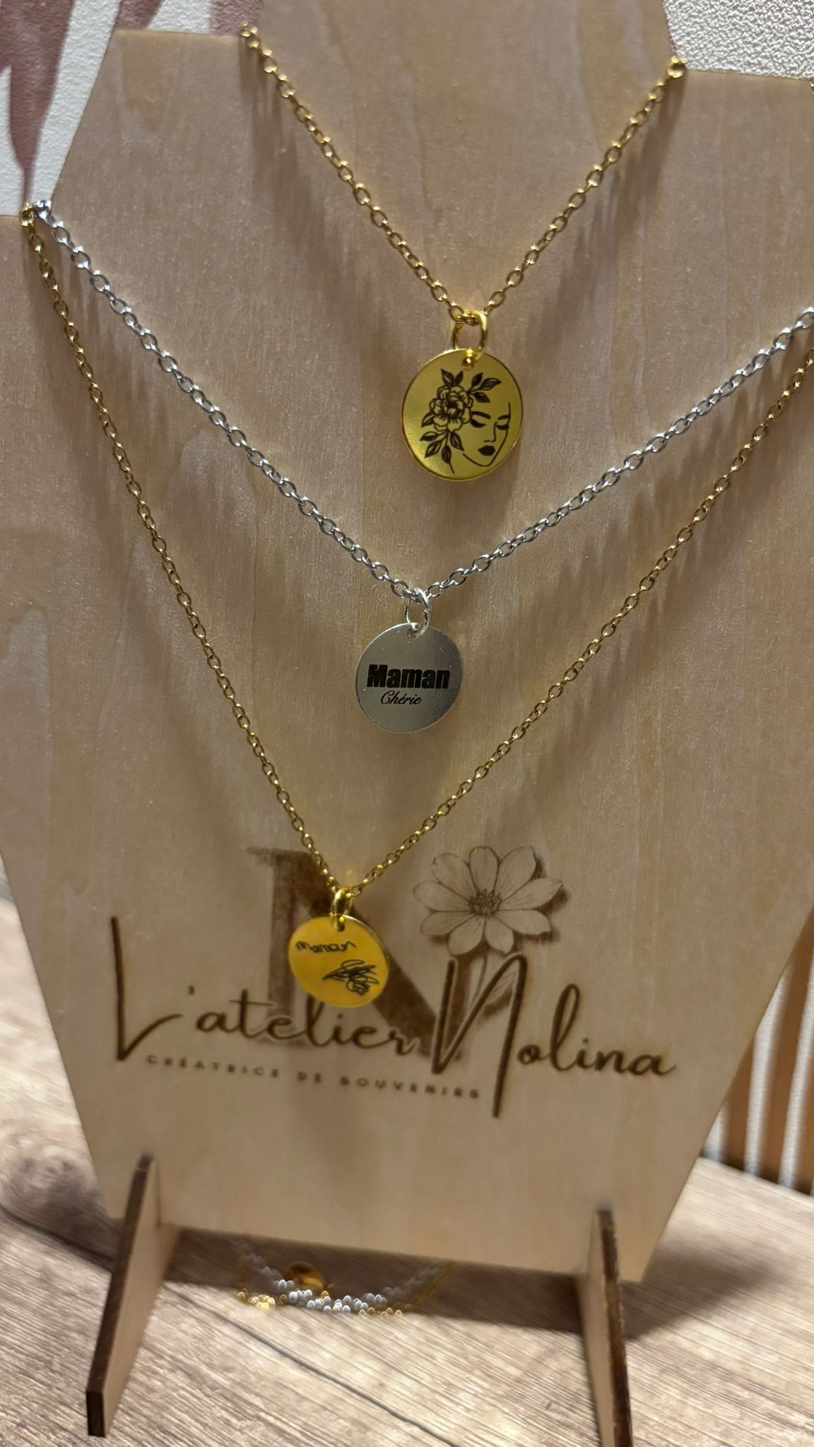 Collier Personnalisable Acier Inoxydable – Médaillon Gravé 25mm