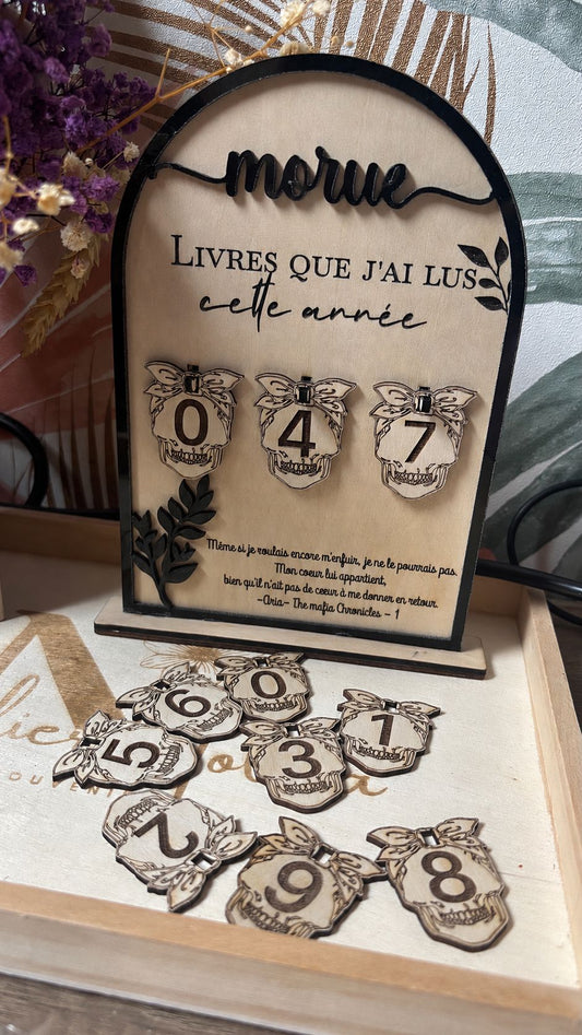 Compteur de Livres Dark Romance – Tête de Mort